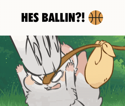 A Cartoon Of A Cat Holding A Bag With The Words Hes Ballin GIF