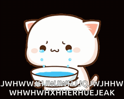 A Cartoon Of A Cat Holding A Bowl Of Water GIF