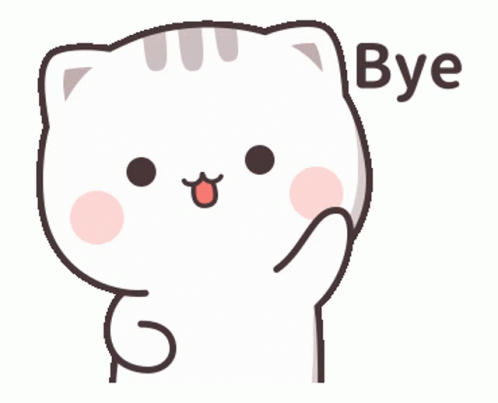 A Cartoon Of A Cat Saying Bye With Its Tongue Out GIF
