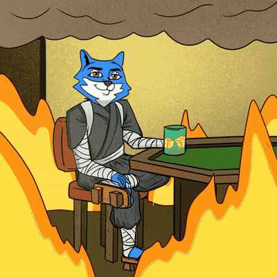 A Cartoon Of A Cat Sitting At A Table GIF