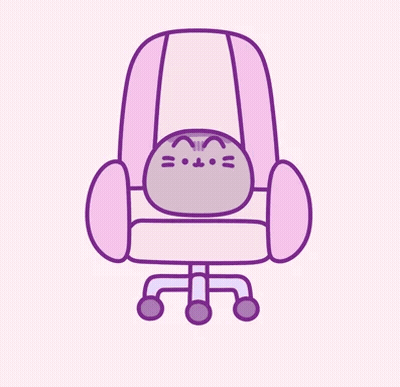 A Cartoon Of A Cat Sitting In A Pink Chair GIF