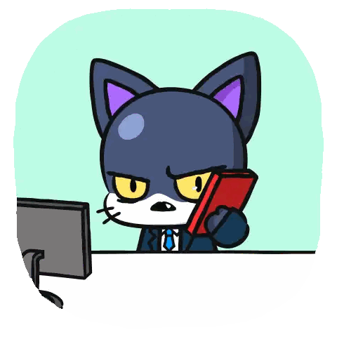 A Cartoon Of A Cat Talking On A Phone Sticker