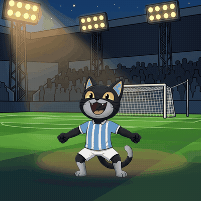 A Cartoon Of A Cat Wearing A Soccer Uniform GIF
