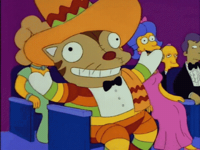 A Cartoon Of A Cat Wearing A Sombrero And A Bow Tie GIF