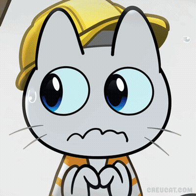 A Cartoon Of A Cat Wearing A Yellow Hat And Scarf GIF