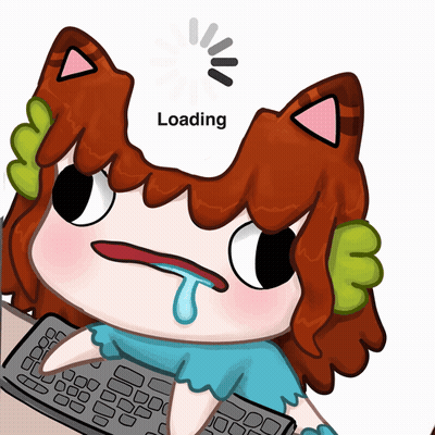 A Cartoon Of A Cat With A Loading Sign Behind It GIF