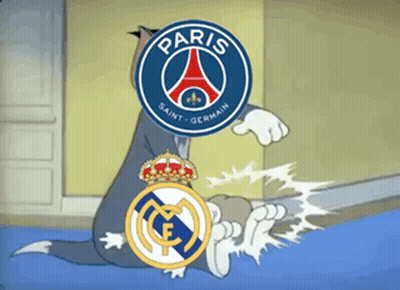 A Cartoon Of A Cat With A Paris Logo On It GIF