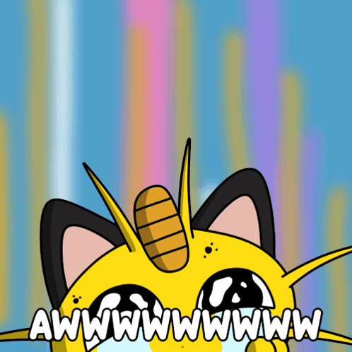 A Cartoon Of A Cat With The Words Awwwwwwwwww GIF