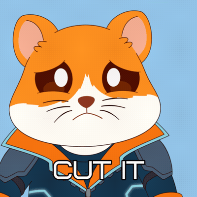A Cartoon Of A Cat With The Words Cut It Written On It GIF