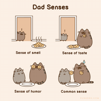 A Cartoon Of A Cat With The Words Dad Senses On The Top GIF