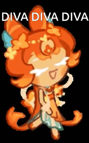 A Cartoon Of A Cat With The Words Diva Diva Diva Written Above It . GIF