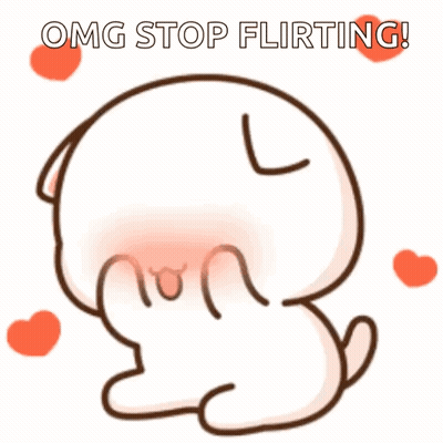 A Cartoon Of A Cat With The Words Omg Stop Flirting GIF