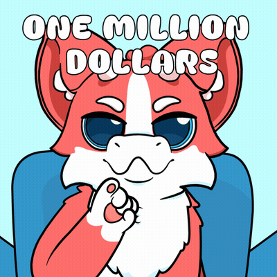 A Cartoon Of A Cat With The Words One Million Dollars Written Above It GIF