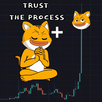 A Cartoon Of A Cat With The Words Trust The Process Written Above It GIF