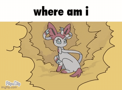 A Cartoon Of A Cat With The Words Where Am I GIF