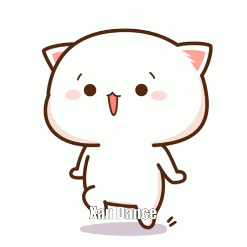 A Cartoon Of A Cat With The Words Xuan Dance Written Below It GIF