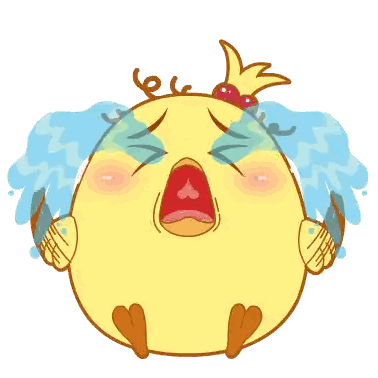 A Cartoon Of A Chicken Crying With Tears Running Down Its Face Sticker