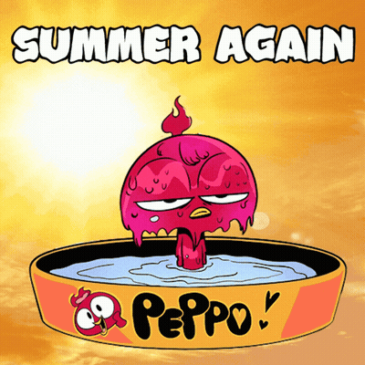 A Cartoon Of A Chicken In A Bowl That Says Peppo GIF