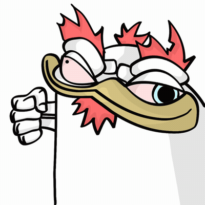 A Cartoon Of A Chicken With A Bandage On Its Head GIF