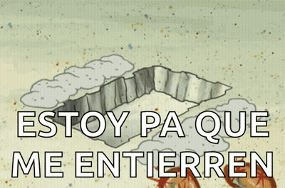 A Cartoon Of A Cliff With The Words Estoy Pa Que Me Entierren GIF