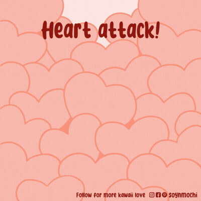 A Cartoon Of A Corgi Surrounded By Hearts With The Words Heart Attack Below It GIF