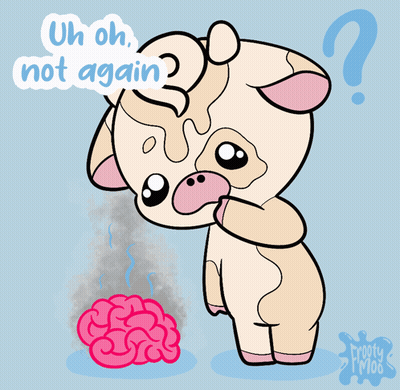A Cartoon Of A Cow Giving A Flower To Another Cow With The Words Much Better Written Above It GIF