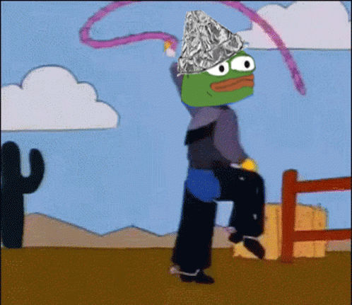 A Cartoon Of A Cowboy With A Rope Around His Head GIF