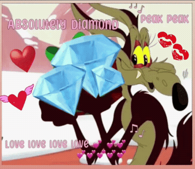 A Cartoon Of A Coyote Holding A Diamond With The Words Love Love Love Love GIF