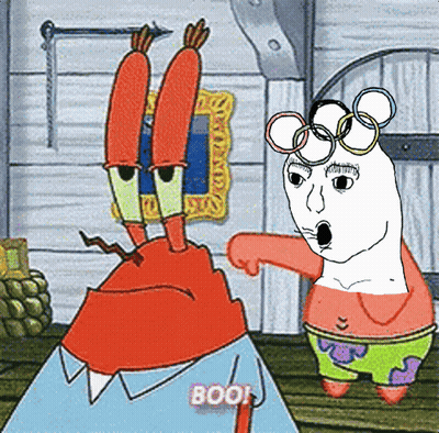 A Cartoon Of A Crab And Patrick Saying Boos GIF