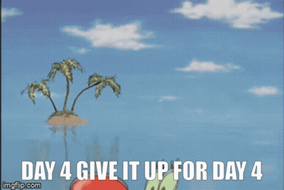 A Cartoon Of A Crab Holding A Bell With The Words Day 4 Give It Up For Day 4 GIF