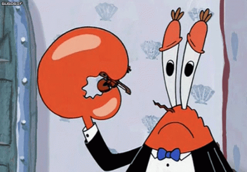 A Cartoon Of A Crab Playing A Violin With A Caption That Says Gusdogif