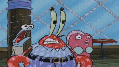 A Cartoon Of A Crab Wearing Glasses And A Blue Shirt GIF