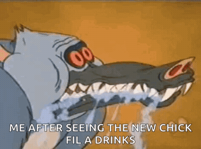 A Cartoon Of A Crocodile Drinking Water From Its Mouth . GIF