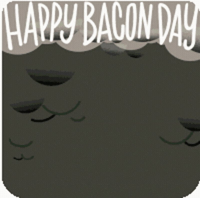 A Cartoon Of A Crocodile Eating Bacon With The Words Happy Bacon Day Above It GIF