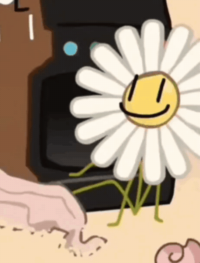 A Cartoon Of A Daisy With A Smiley Face GIF
