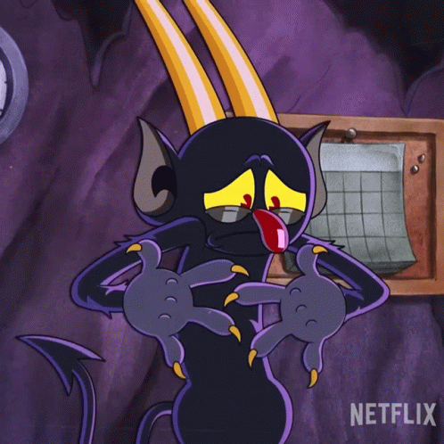 A Cartoon Of A Devil With Horns And A Netflix Logo On The Bottom Right GIF