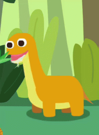 A Cartoon Of A Dinosaur With A Pink Tongue GIF
