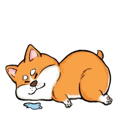 A Cartoon Of A Dog Laying Down With A Thought Bubble Of A Bone Sticker