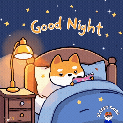 A Cartoon Of A Dog Laying In A Bed With The Words Good Night Below It GIF