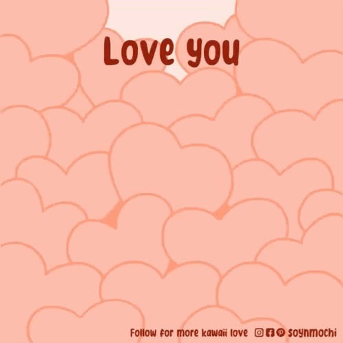 A Cartoon Of A Dog Surrounded By Hearts With The Words Love You GIF
