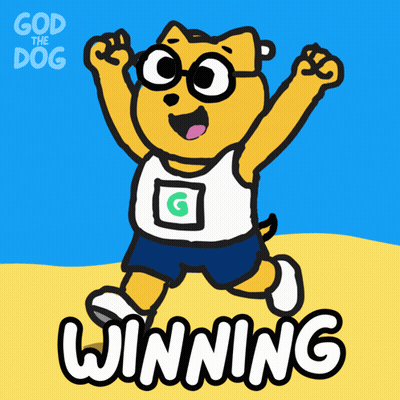 A Cartoon Of A Dog That Says God The Dog On It GIF