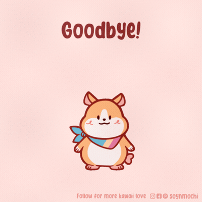 A Cartoon Of A Dog Waving With The Words Goodbye Below It GIF