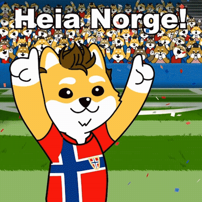 A Cartoon Of A Dog Wearing A Norwegian Shirt Giving A Thumbs Up GIF