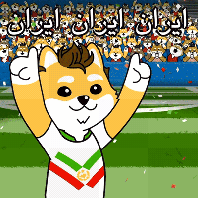 A Cartoon Of A Dog Wearing A Shirt That Says Iran On It GIF