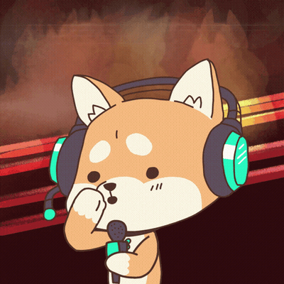A Cartoon Of A Dog Wearing Headphones And A Microphone GIF