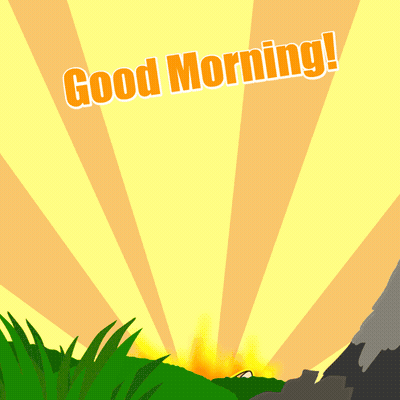 A Cartoon Of A Dog Wearing Headphones With The Words " Good Morning " Above It GIF