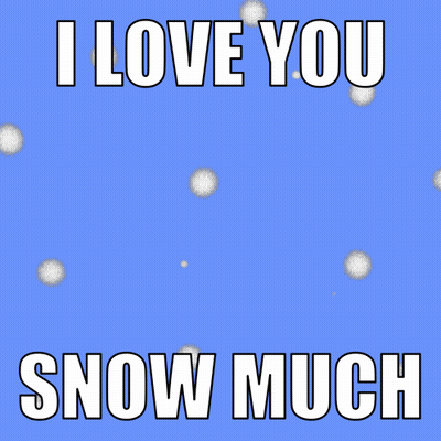 A Cartoon Of A Dog Wearing Headphones With The Words I Love You Snow Much GIF