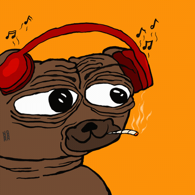 A Cartoon Of A Dog Wearing Red Headphones And Smoking A Cigarette GIF