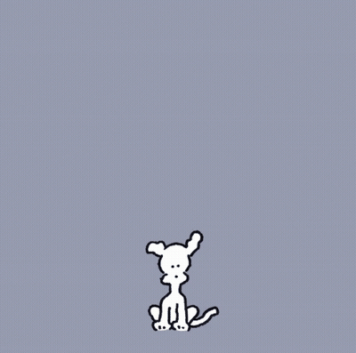 A Cartoon Of A Dog With A Speech Bubble Saying Woof GIF