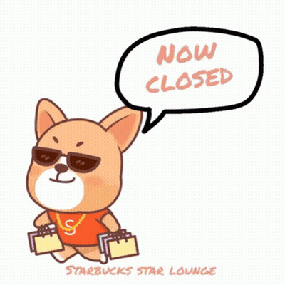 A Cartoon Of A Dog With Sunglasses And A Speech Bubble That Says Now Closed GIF